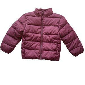 The Childrens Place Burgundy Puffer Jacket Kids Size XS/TP-4